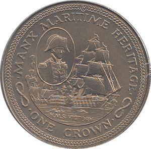 1982 1 CROWN MANX MARITIME HERITAGE ( BU ) - WORLD COINS - Cambridgeshire Coins