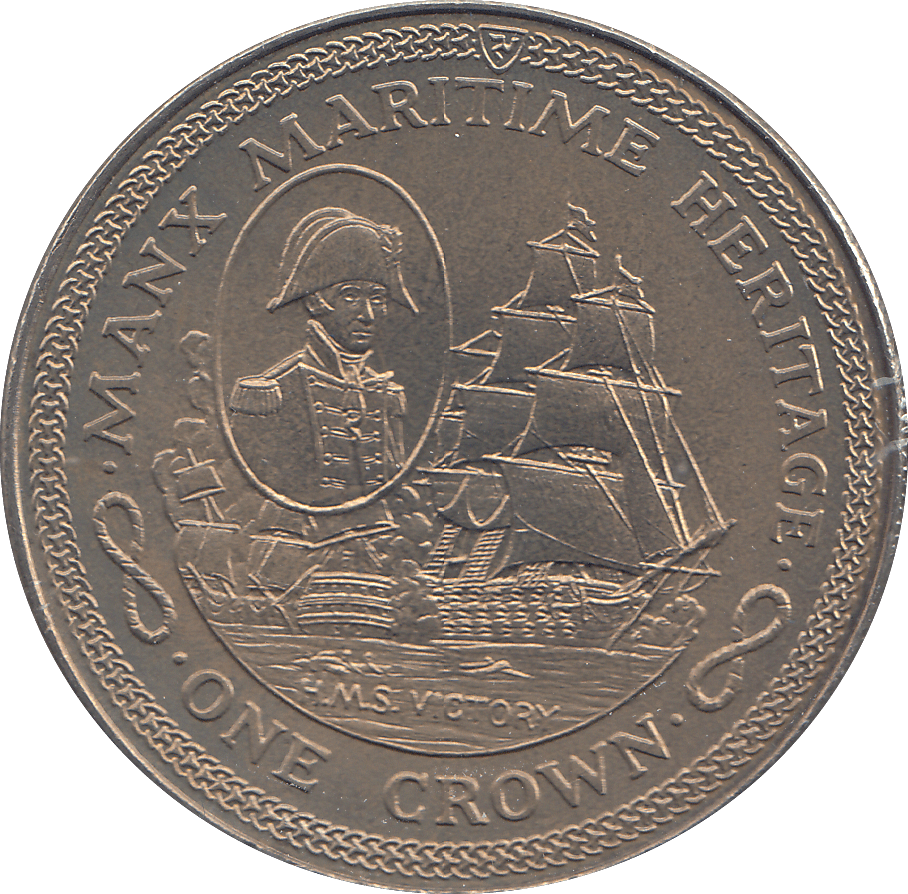 1982 1 CROWN MANX MARITIME HERITAGE ( BU ) - WORLD COINS - Cambridgeshire Coins