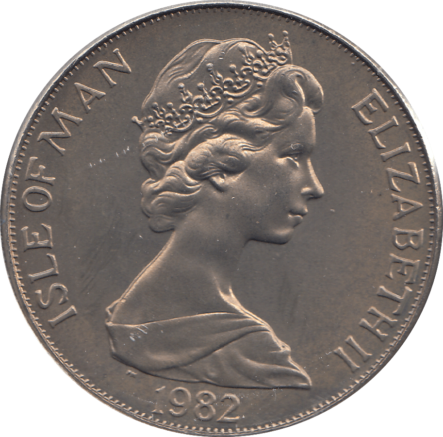 1982 1 CROWN MANX MARITIME HERITAGE ( BU ) - WORLD COINS - Cambridgeshire Coins