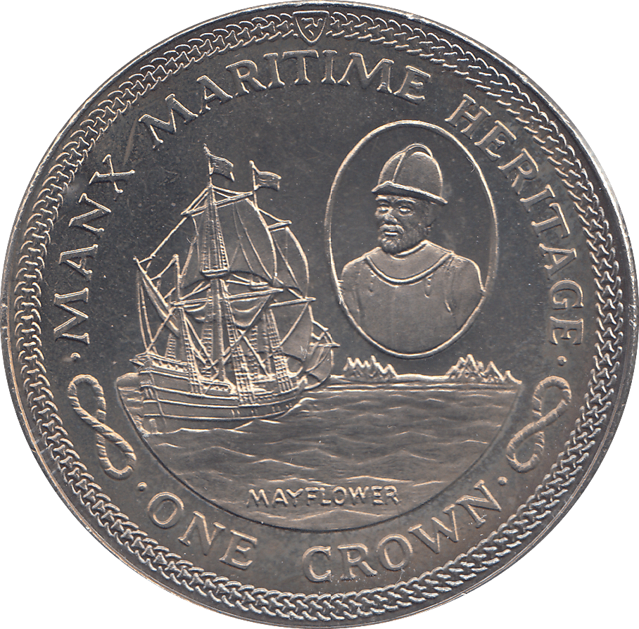 1982 1 CROWN MANX MARITIME HERITAGE ( BU ) - WORLD COINS - Cambridgeshire Coins