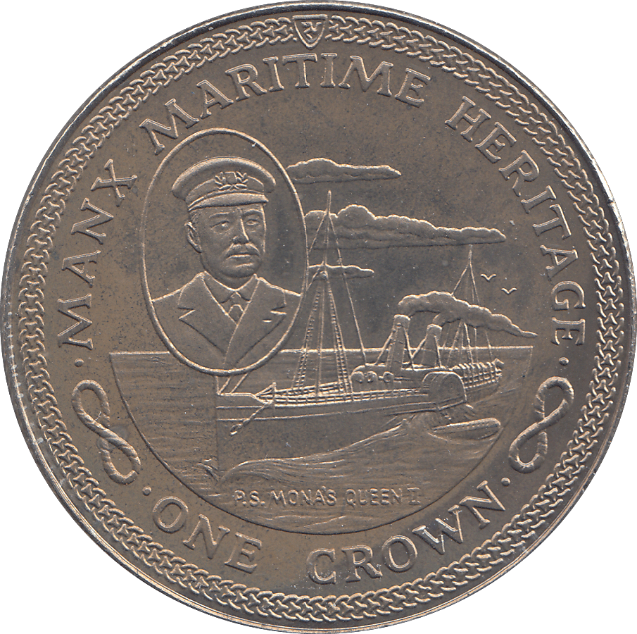 1982 1 CROWN MANX MARITIME HERITAGE ( BU ) - WORLD COINS - Cambridgeshire Coins