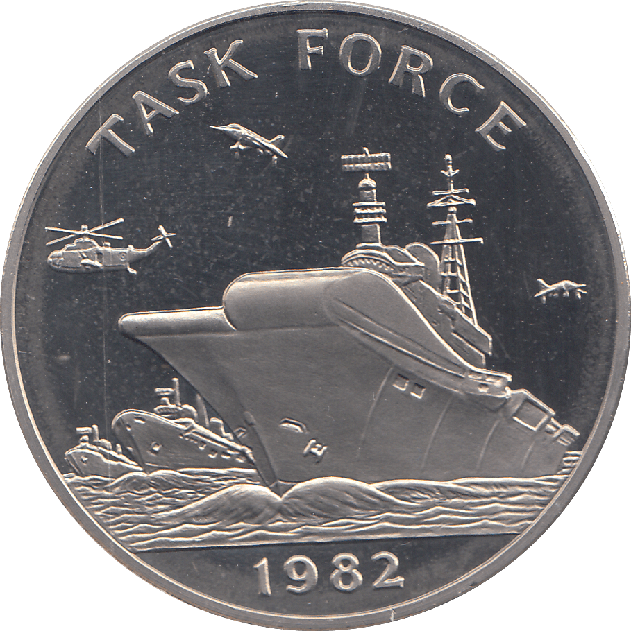 1982 FALKLAND ISLANDS TASK FORCE COMMEMORATIVE COIN ( BU ) - Cambridgeshire Coins