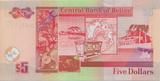 1982 FIVE DOLLARS BELIZE BANKNOTE REF-1769 - WORLD BANKNOTES - Cambridgeshire Coins