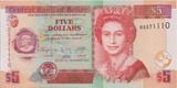 1982 FIVE DOLLARS BELIZE BANKNOTE REF-1769 - WORLD BANKNOTES - Cambridgeshire Coins
