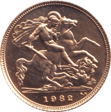 1982 GOLD HALF SOVEREIGN ( BU ) - HALF SOVEREIGN - Cambridgeshire Coins
