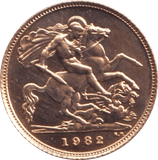 1982 GOLD HALF SOVEREIGN ( BU ) - HALF SOVEREIGN - Cambridgeshire Coins