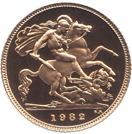 1982 GOLD HALF SOVEREIGN ( PROOF ) - HALF SOVEREIGN - Cambridgeshire Coins