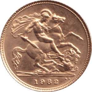 1982 GOLD HALF SOVEREIGN ( UNC ) - HALF SOVEREIGN - Cambridgeshire Coins