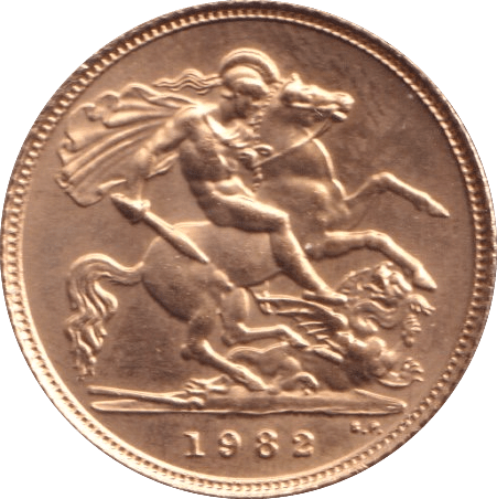 1982 GOLD HALF SOVEREIGN ( UNC ) - HALF SOVEREIGN - Cambridgeshire Coins