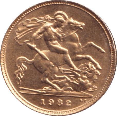 1982 HALF SOVEREIGN ( BU ) - HALF SOVEREIGN - Cambridgeshire Coins
