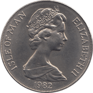 1982 ISLE OF MAN CROWN - SILVER WORLD COINS - Cambridgeshire Coins