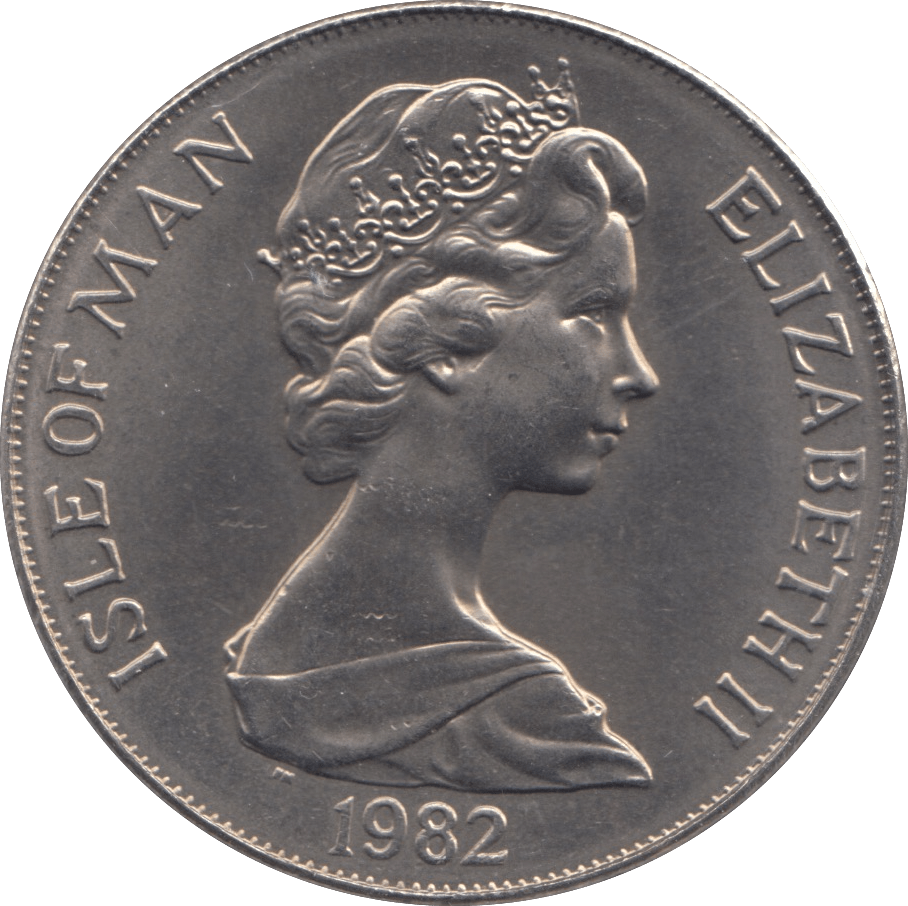 1982 ISLE OF MAN CROWN - SILVER WORLD COINS - Cambridgeshire Coins