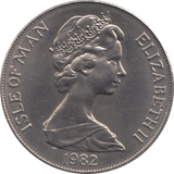 1982 ISLE OF MAN CROWN - SILVER WORLD COINS - Cambridgeshire Coins