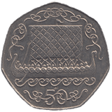 1982 ISLE OF MAN FIFTY PENCE - WORLD COINS - Cambridgeshire Coins