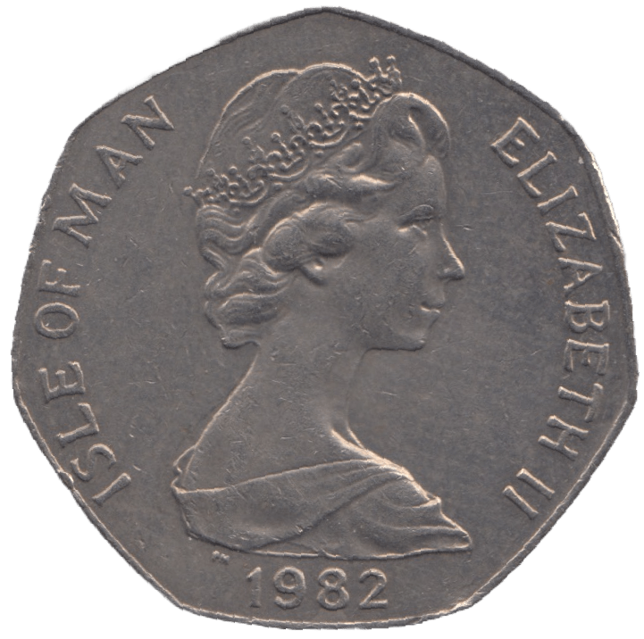 1982 ISLE OF MAN FIFTY PENCE - WORLD COINS - Cambridgeshire Coins