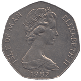 1982 ISLE OF MAN FIFTY PENCE - WORLD COINS - Cambridgeshire Coins