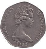 1982 LARGE 50 PENCE IOM - 50P REGIONAL ISSUES - Cambridgeshire Coins