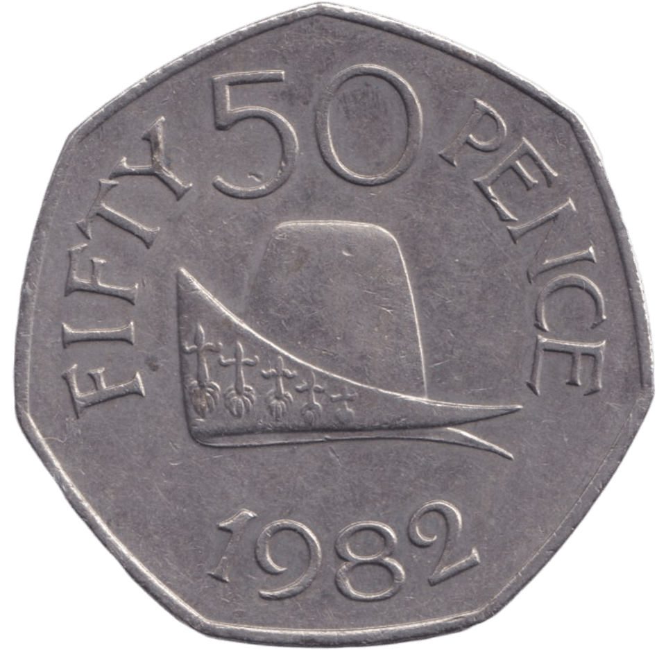 1982 LARGE 50P GUERNSEY - 50P REGIONAL ISSUE - Cambridgeshire Coins