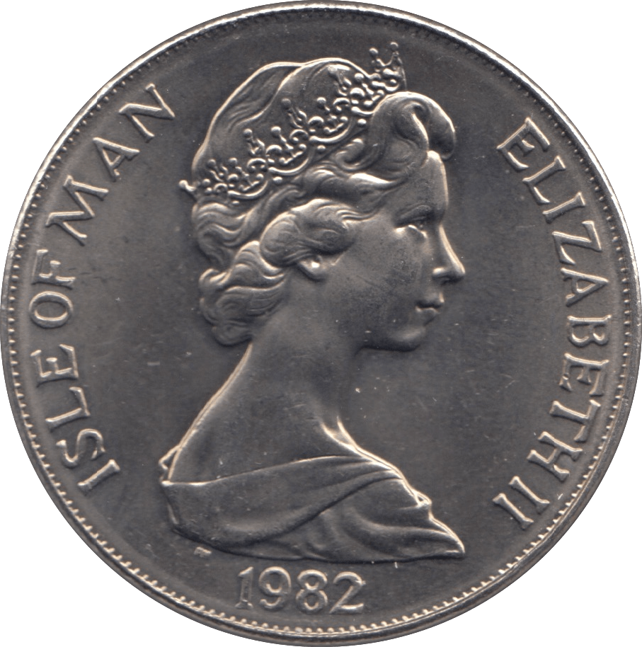 1982 ONE CROWN ISLE OF MAN - WORLD COINS - Cambridgeshire Coins