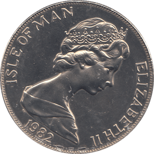 1982 ONE CROWN MANX MARITIME HERITAGE - WORLD COINS - Cambridgeshire Coins