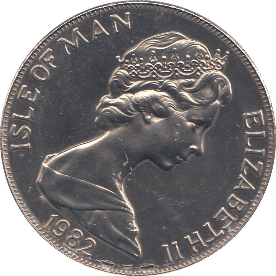 1982 ONE CROWN MANX MARITIME HERITAGE - WORLD COINS - Cambridgeshire Coins