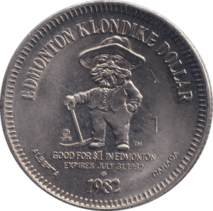 1982 ONE DOLLAR TOKEN EDMONTON CANADA - Cambridgeshire Coins
