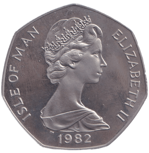1982 RUSHEN CASTLE TREE 50P ISLE OF MAN ( PROOF ) BB - 50P REGIONAL ISSUES - Cambridgeshire Coins