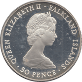 1982 SILVER PROOF 50 PENCE FALKLAND ISLANDS LIBERATION - 50P Silver Proof - Cambridgeshire Coins