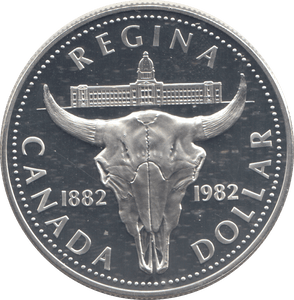 1982 SILVER PROOF CANADIAN DOLLAR - SILVER WORLD COINS - Cambridgeshire Coins