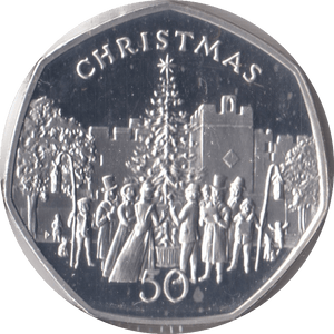1982 SILVER PROOF CHRISTMAS 50P CHRISTMAS TREE ISLE OF MAN 2 - 50P CHRISTMAS COINS - Cambridgeshire Coins