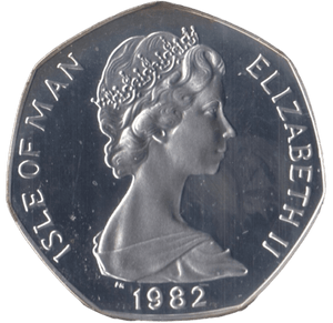 1982 SILVER PROOF CHRISTMAS LARGE 50P CHRISTMAS TREE ISLE OF MAN 2 - 50P REGIONAL ISSUES - Cambridgeshire Coins