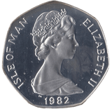 1982 SILVER PROOF CHRISTMAS LARGE 50P CHRISTMAS TREE ISLE OF MAN 2 - 50P REGIONAL ISSUES - Cambridgeshire Coins