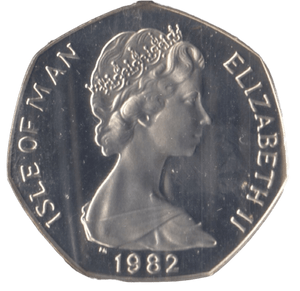 1982 SILVER PROOF CHRISTMAS LARGE 50P CHRISTMAS TREE ISLE OF MAN - 50P REGIONAL ISSUES - Cambridgeshire Coins