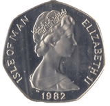 1982 SILVER PROOF CHRISTMAS LARGE 50P CHRISTMAS TREE ISLE OF MAN - 50P REGIONAL ISSUES - Cambridgeshire Coins