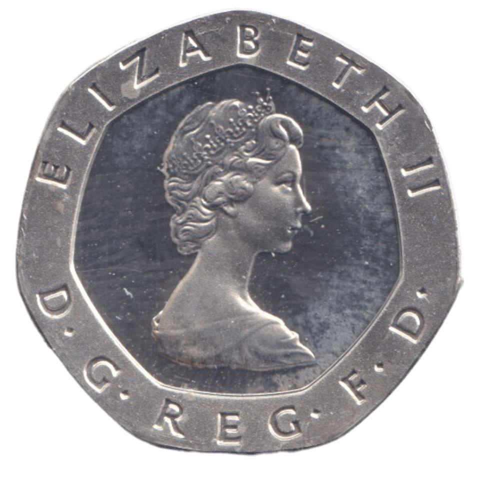 1982 SILVER PROOF TWENTY PENCE TUDOR ROSE - SILVER WORLD COINS - Cambridgeshire Coins