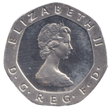 1982 SILVER PROOF TWENTY PENCE TUDOR ROSE - SILVER WORLD COINS - Cambridgeshire Coins