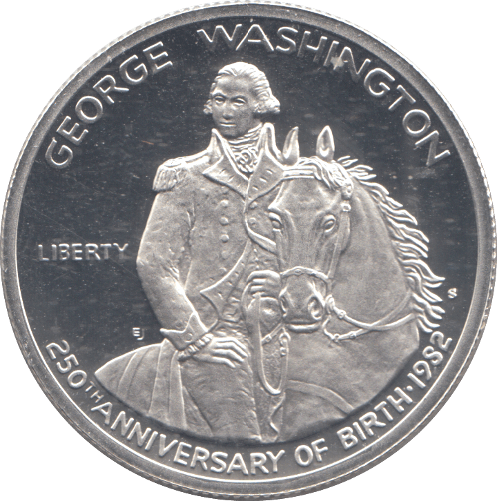 1982 USA SILVER PROOF HALF DOLLAR 250TH ANNIVERSARY OF GEORGE WASHINGOTN - SILVER WORLD COINS - Cambridgeshire Coins
