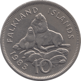 1983 10 PENCE FALKLAND ISLANDS - CROWN - Cambridgeshire Coins