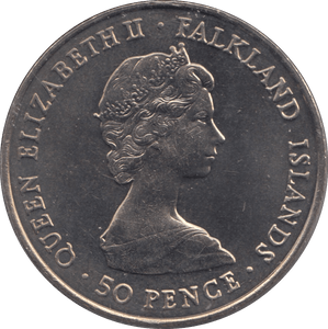 1983 50 PENCE FALKLAND ISLANDS F315 - CROWN - Cambridgeshire Coins
