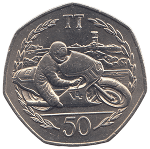 1983 50P TT MOTORBIKE RACE ( BU ) - WORLD COINS - Cambridgeshire Coins