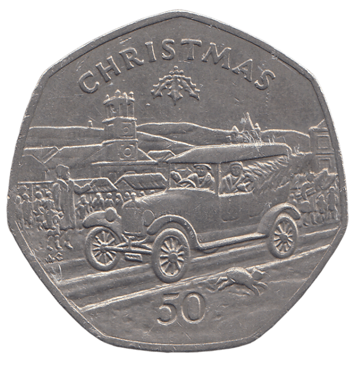 1983 CHRISTMAS 50P ISLE OF MAN - WORLD COINS - Cambridgeshire Coins