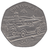 1983 CHRISTMAS 50P ISLE OF MAN - WORLD COINS - Cambridgeshire Coins