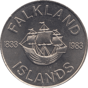 1983 FIFTY PENCE FALKLAND ISLANDS F449 - WORLD COINS - Cambridgeshire Coins