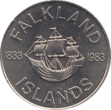 1983 FIFTY PENCE FALKLAND ISLANDS F449 - WORLD COINS - Cambridgeshire Coins
