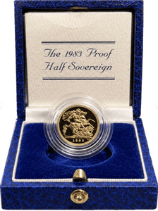 1983 GOLD PROOF HALF SOVEREIGN BOXED - GOLD PROOF HALF SOVEREIGNS - Cambridgeshire Coins