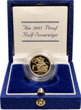 1983 GOLD PROOF HALF SOVEREIGN BOXED - GOLD PROOF HALF SOVEREIGNS - Cambridgeshire Coins