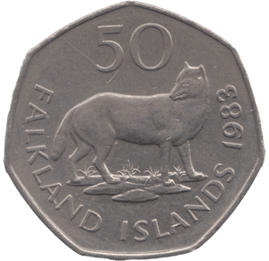 1983 LARGE 50P FALKLAND ISLANDS - WORLD COINS - Cambridgeshire Coins