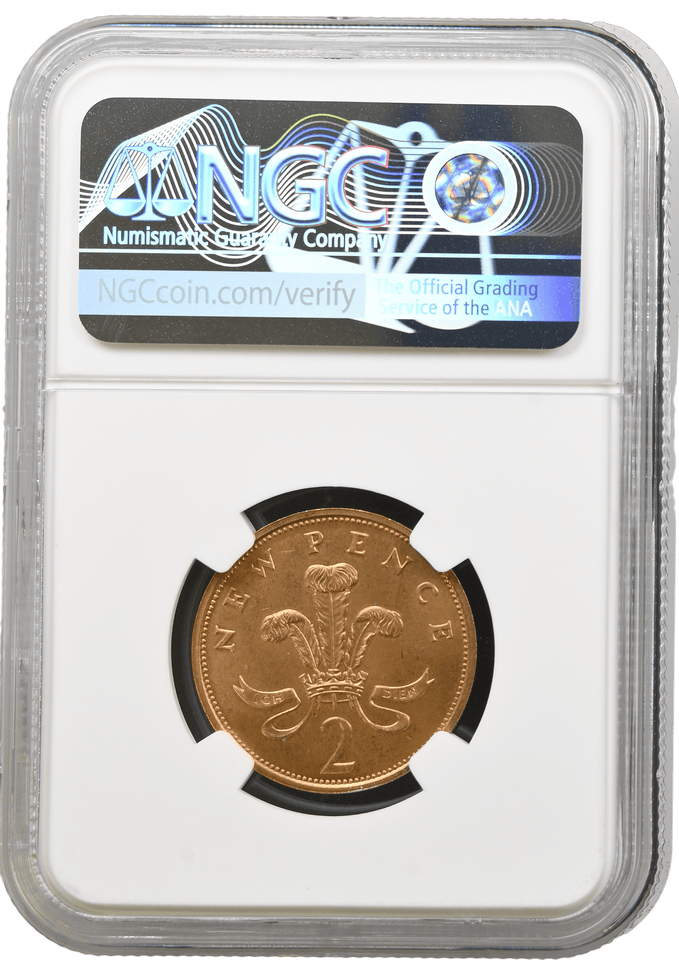 1983 NEW PENCE TWO PENCE MULE ERROR NGC MS 65 RB (RED BROWN ) RARE - NGC OTHER COINS - Cambridgeshire Coins