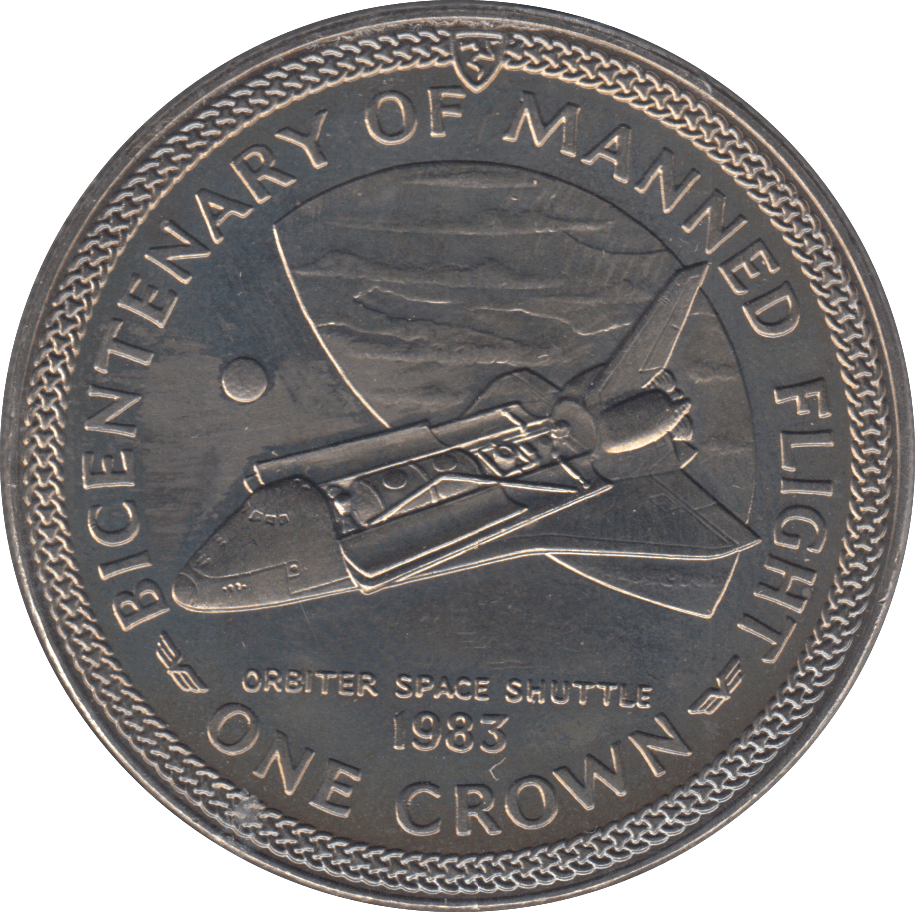1983 ONE CROWN SILVER ISLE OF MAN - WORLD COINS - Cambridgeshire Coins