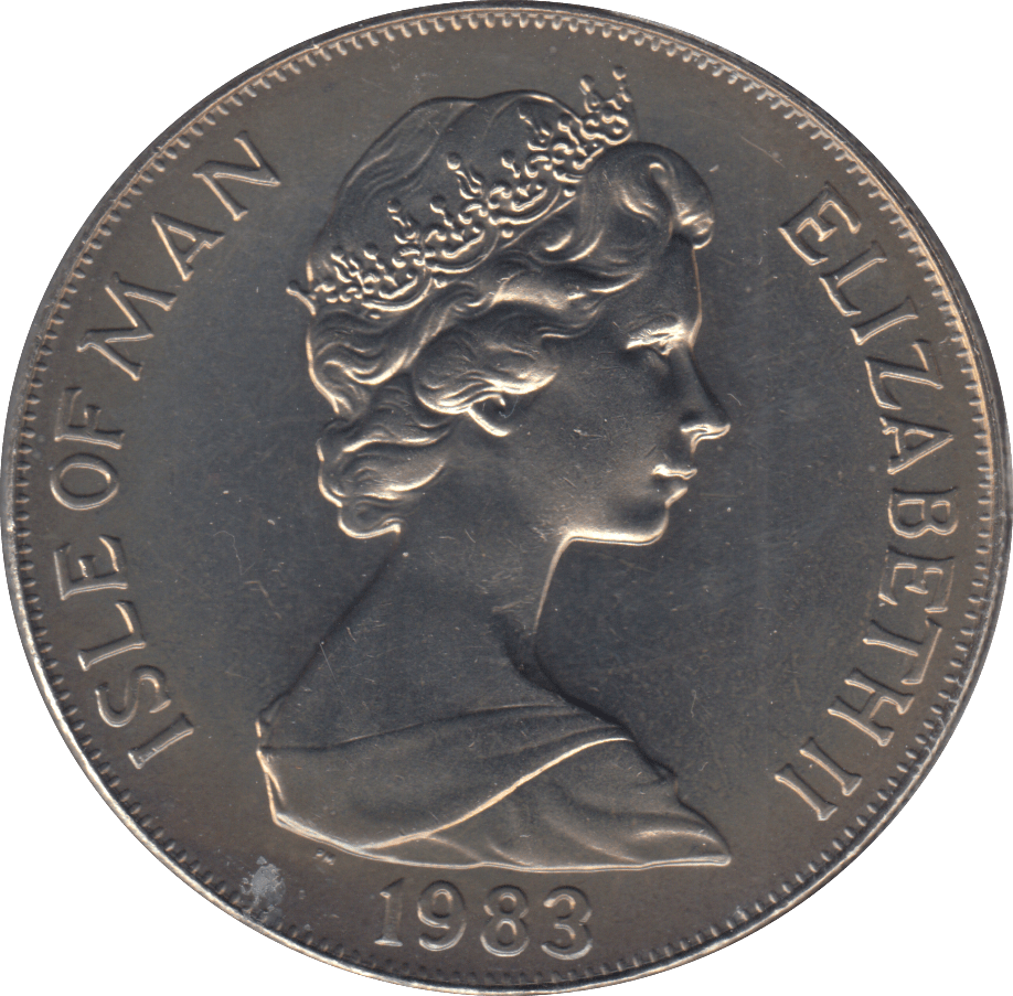 1983 ONE CROWN SILVER ISLE OF MAN - WORLD COINS - Cambridgeshire Coins